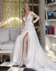 A-Linie Brautkleid mit Schlitz von Demetrios