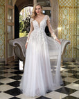 A-Linie Brautkleid mit Schlitz von Demetrios
