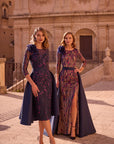 Fit and Flair Abendkleid mit abnehmbaren Schleppe von Veni Infantino