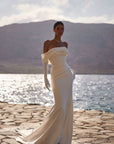 Meerjungfrau-Brautkleid mit drapierten Off-Shoulder-Ärmeln von Milla Nova