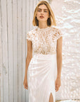 Meerjungfrau Brautkleid mit Schlitz und Oberteil aus Spitze, von Pronovias