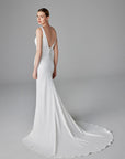 Meerjungfrau Brautkleid mit zwei abnehmbare Schleppen in Schulterlänge, von Pronovias