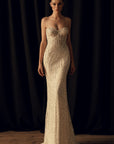 Fit and Flair Brautkleid, mit glitzerndem Tüll von Luce Sposa