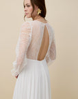 Brautkleid aus Chiffonrock verfügt mit einen Schlitz und eine kurze Schlepp von Rembo Styling