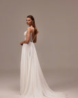 A-Linie Brautkleid aus Chiffon mit abnehmbaren Rückenaccessoires, von Milla Nova
