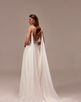 A-Linie Brautkleid aus Chiffon mit abnehmbaren Rückenaccessoires, von Milla Nova