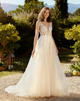 A-Linie Brautkleid mit V-Ausschnitt von White one