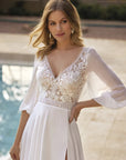A-linie Brautkleid mit schlitz von White one