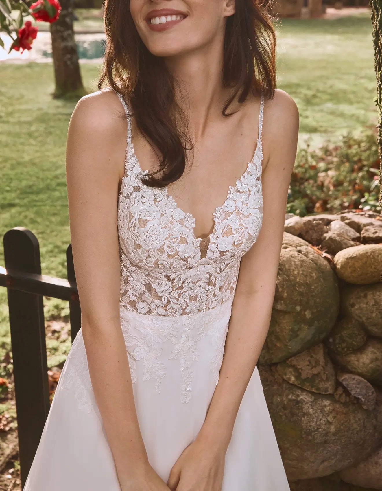 A-Linie Brautkleid aus Chiffon von Alberto Palatchi 