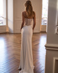 Brautkleid mit semi-transparentem Spitzenkorsett & Chiffonrock von Milla Nova 