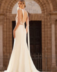 Ärmelloser Brautkleid mit Oberteil aus Tüll und Spitze von Mia Lavi 