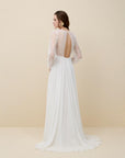 Brautkleid aus Chiffonrock verfügt mit einen Schlitz und eine kurze Schlepp von Rembo Styling 