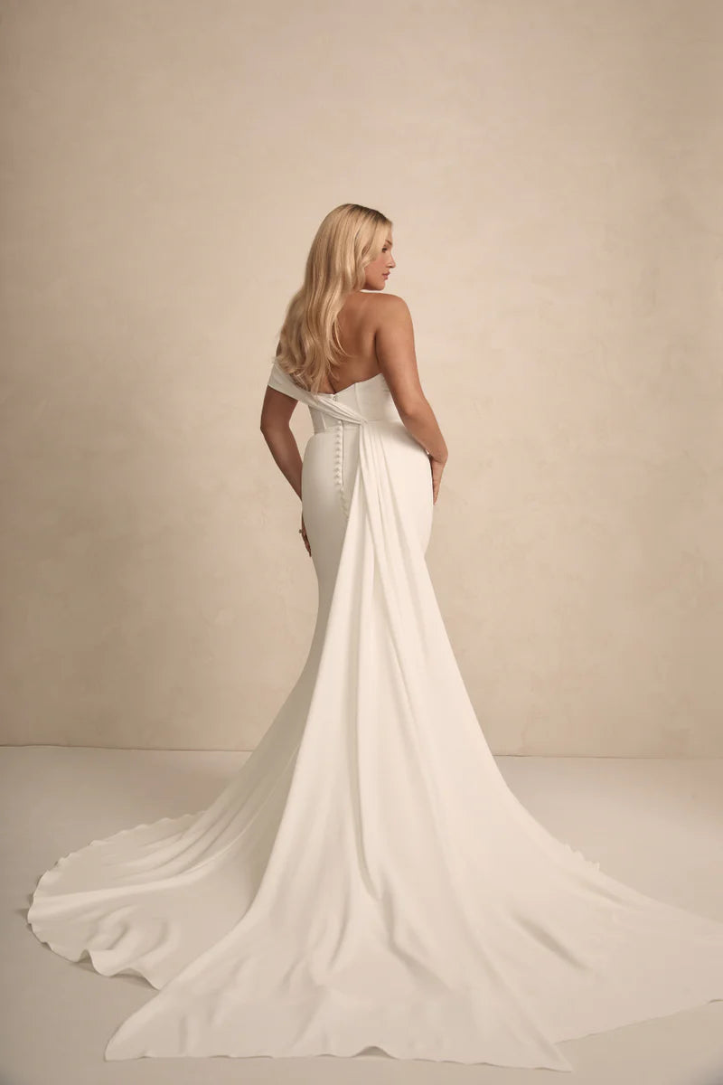 Brautkleid mit abnehmbare Off-Shoulder Ausschnitt 