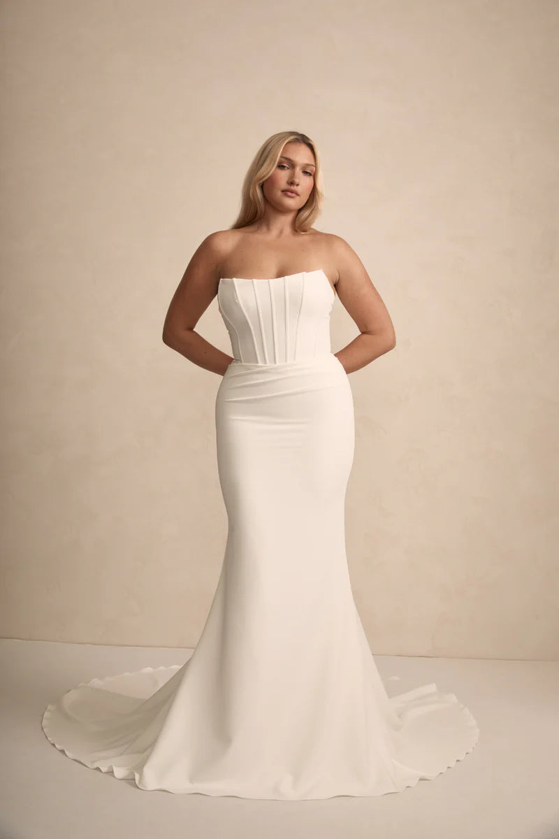 Brautkleid mit abnehmbare Off-Shoulder Ausschnitt 